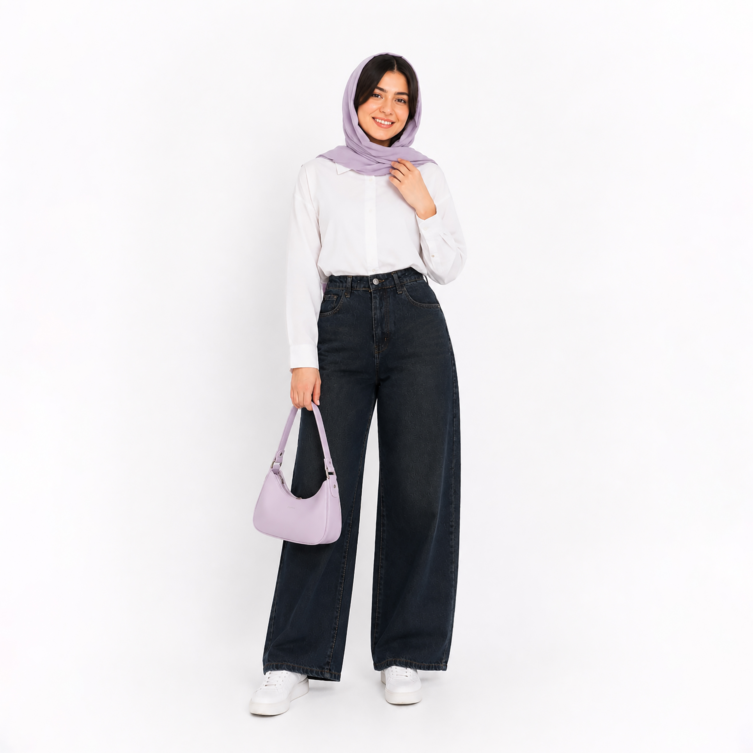 شلوار جین نیم بگ زنانه