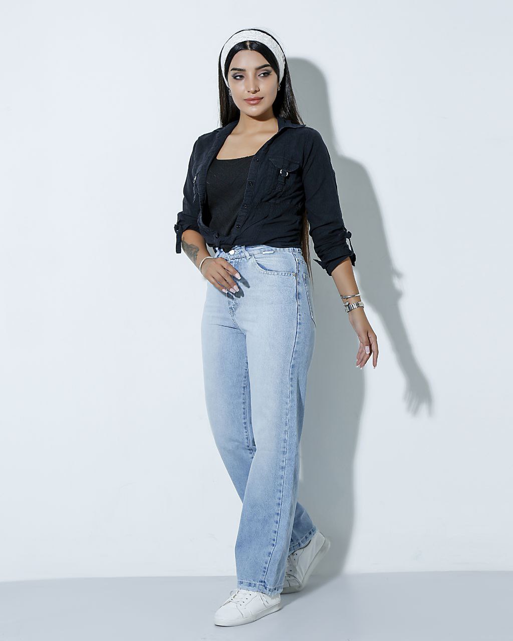 شلوار جین نیم بگ 