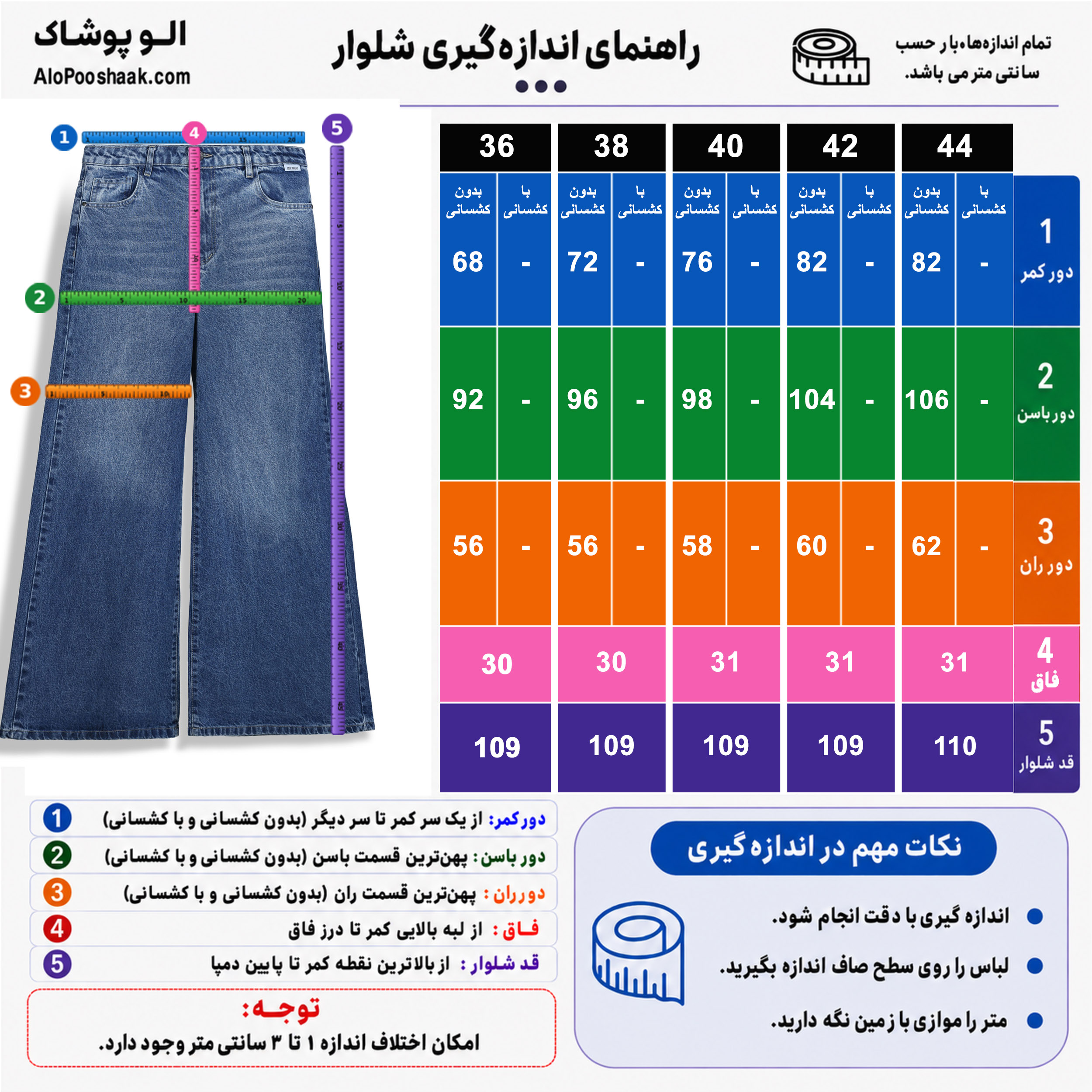 شلوار جین فلر بگ زنانه آبی دریایی