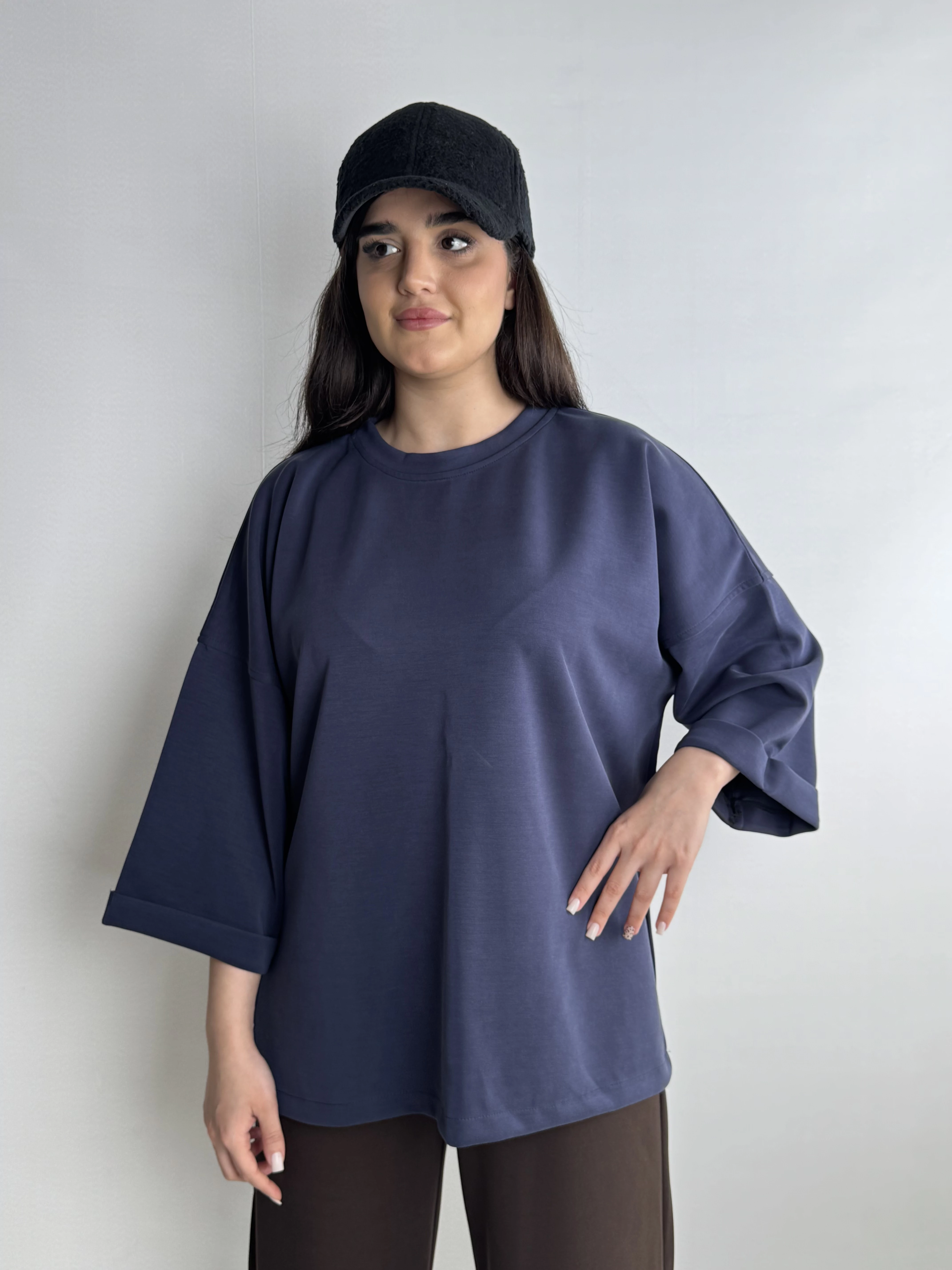 تیشرت زنانه اویشو Oysho سرمه ای 