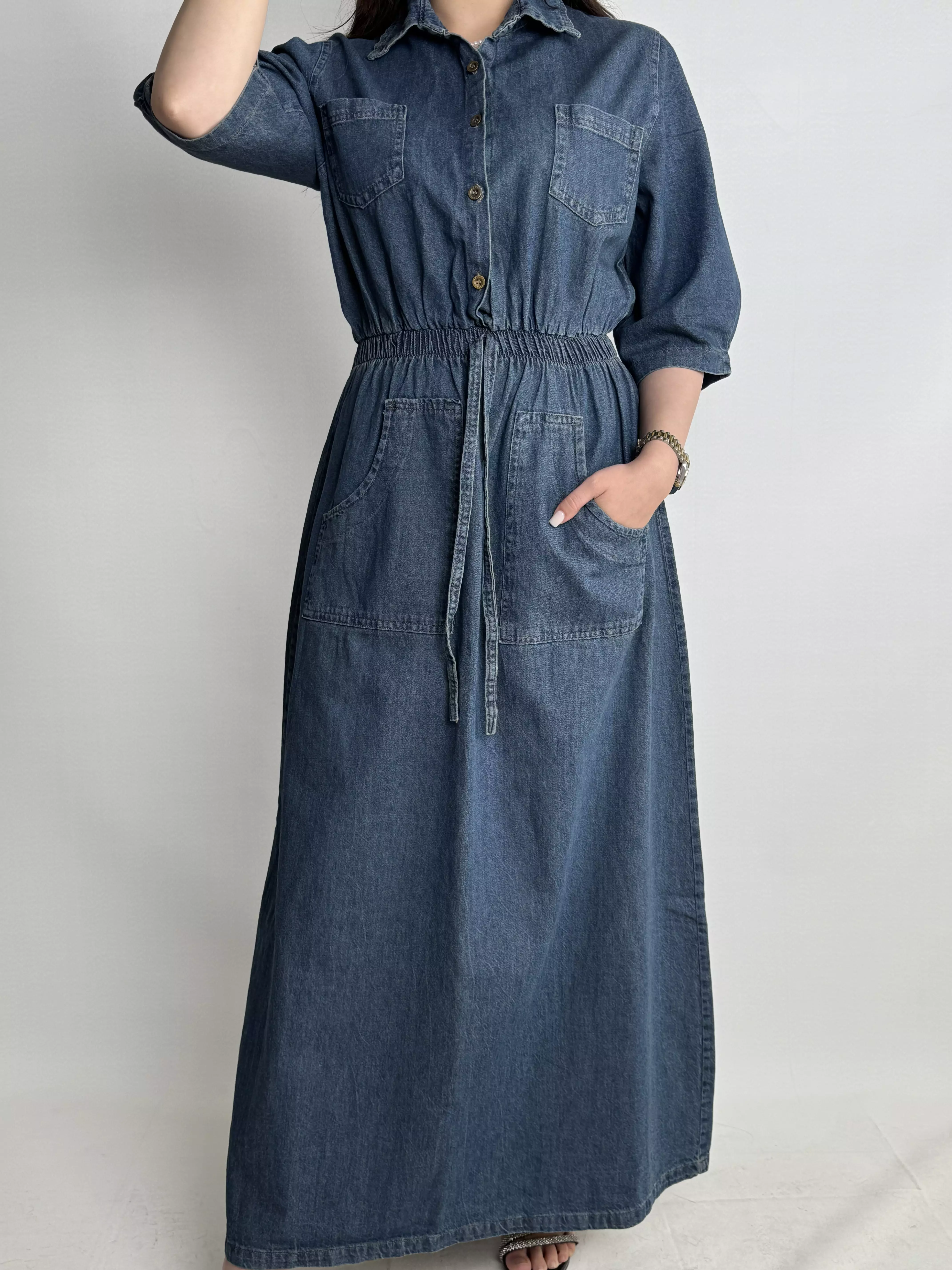 پیراهن ساحلی جین زنانه اولداسکول 