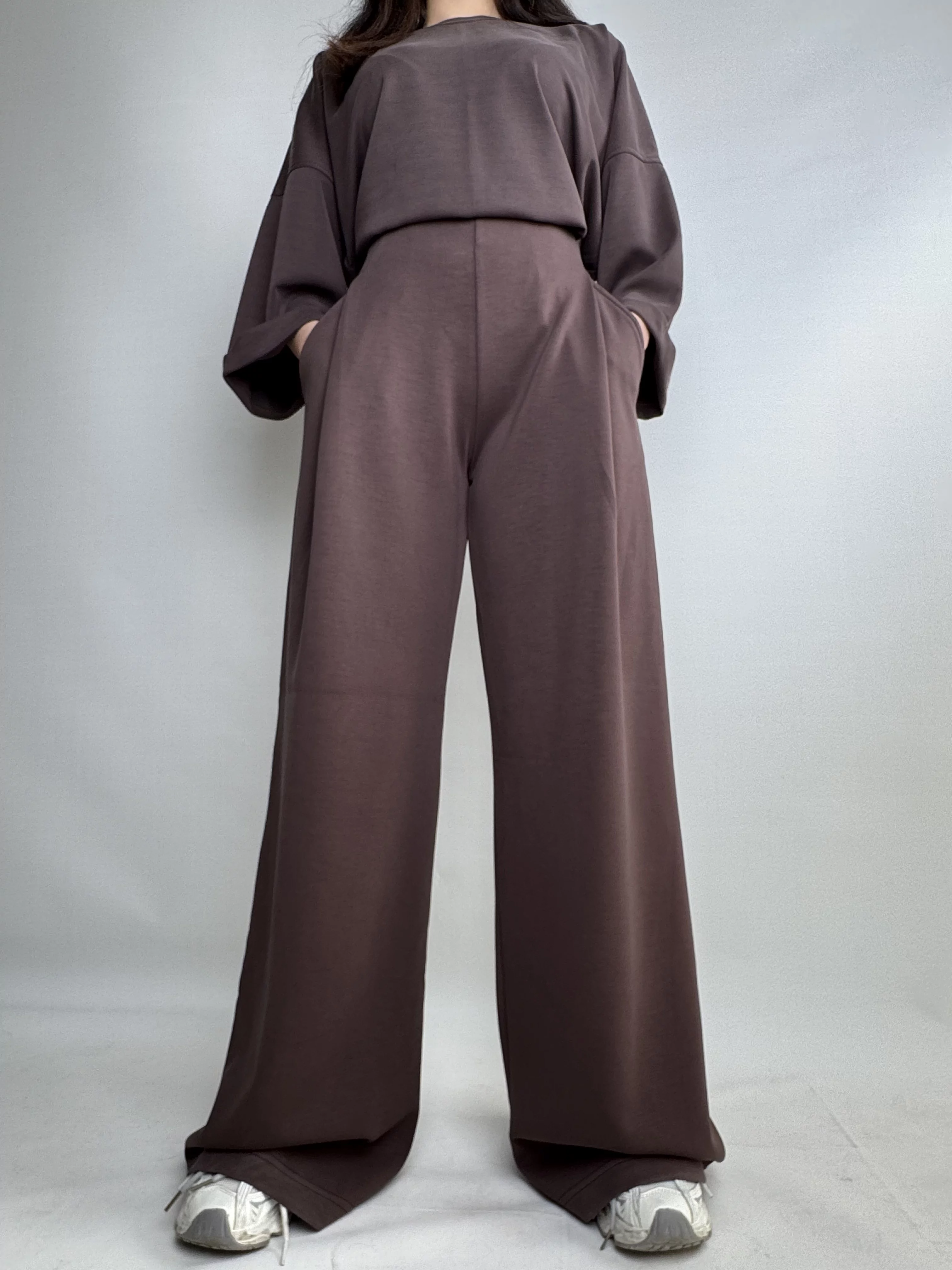 شلوار اویشو بگ زنانه شکلاتی