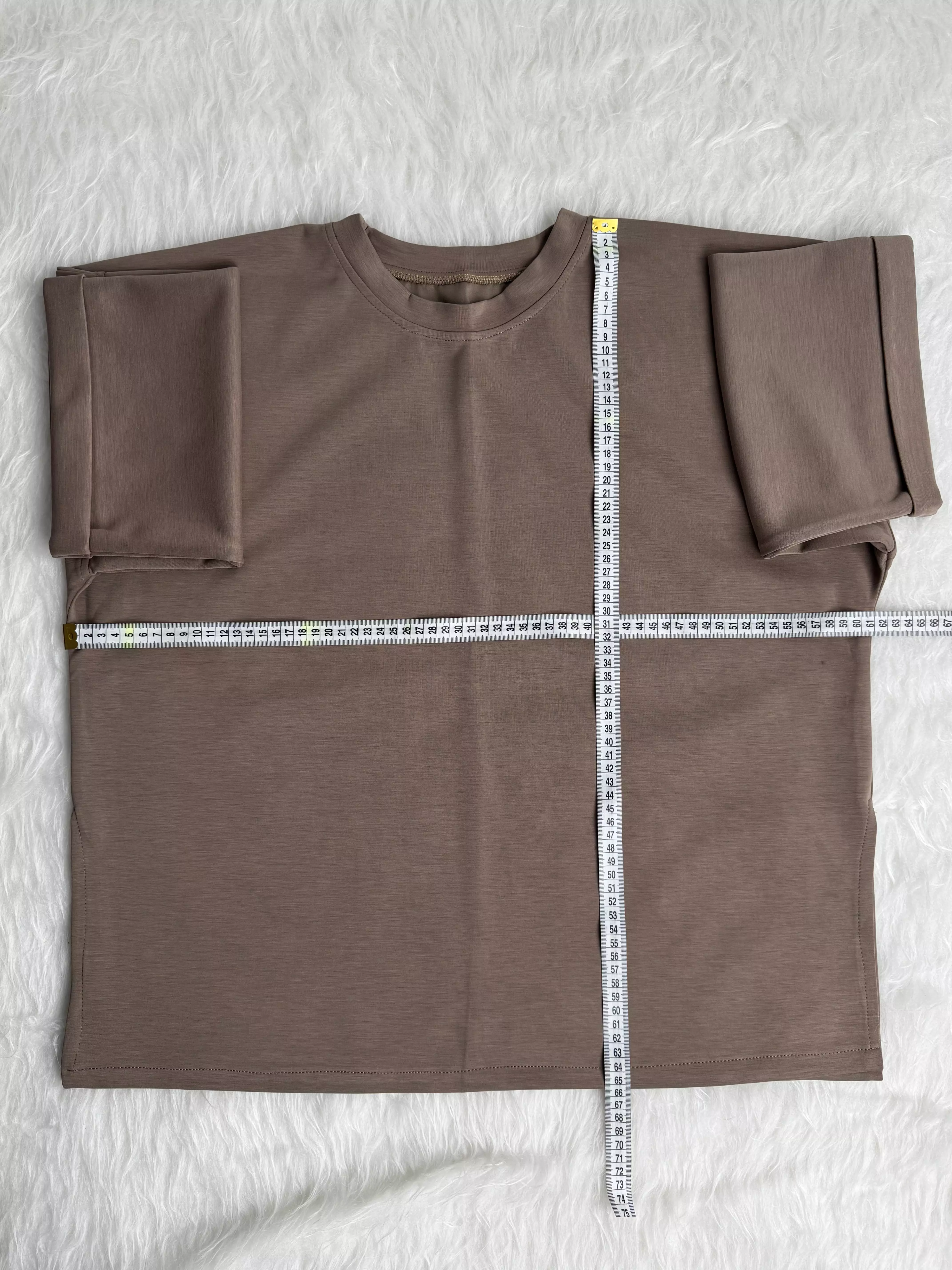 تیشرت زنانه اویشو Oysho ساده نسکافه ای 