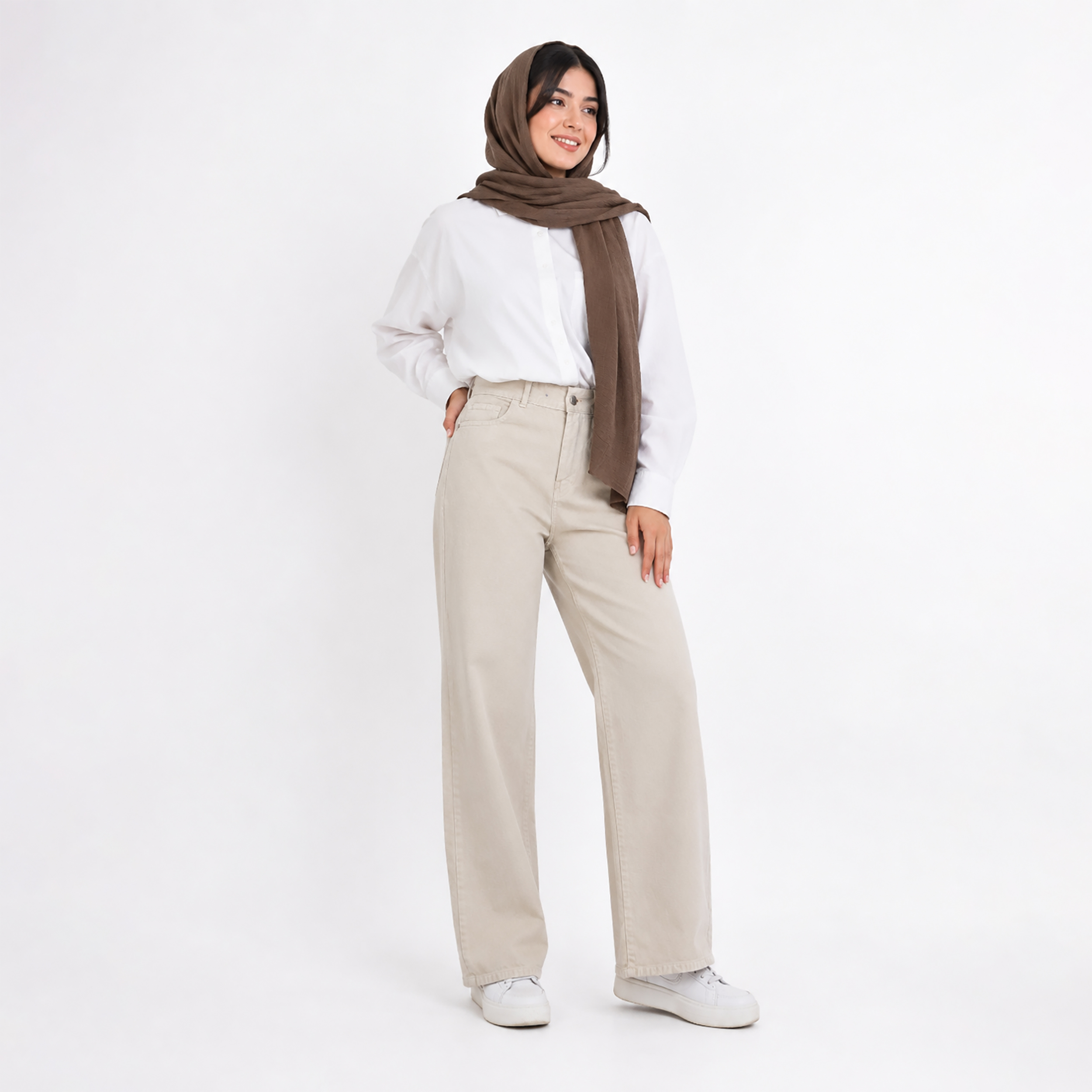 شلوار جین نیم بگ زنانه