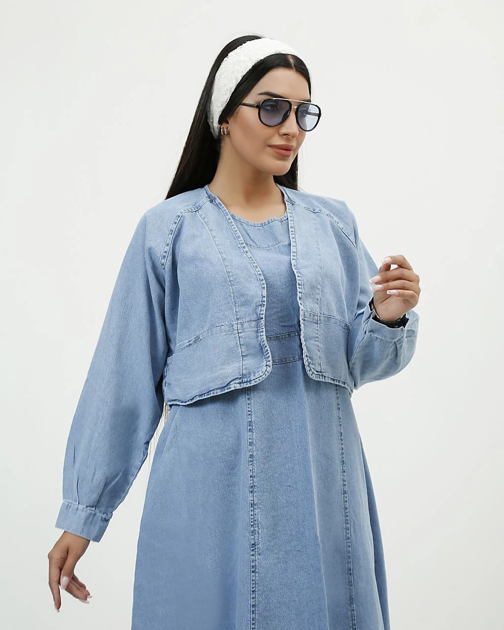 سارافون ساحلی زنانه کت دار آبی روشن