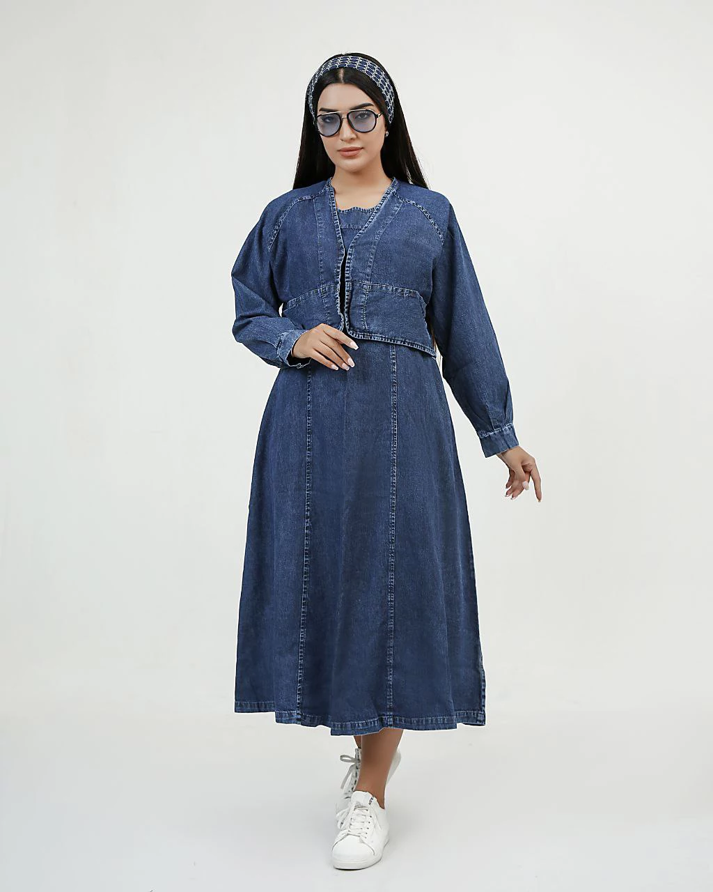 سارافون ساحلی زنانه کت دار سورمه ای  