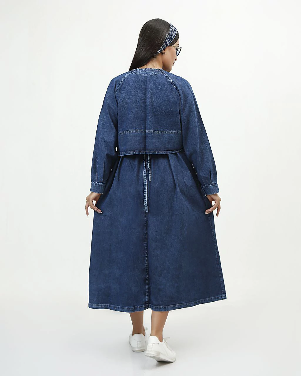 سارافون ساحلی زنانه کت دار سورمه ای  