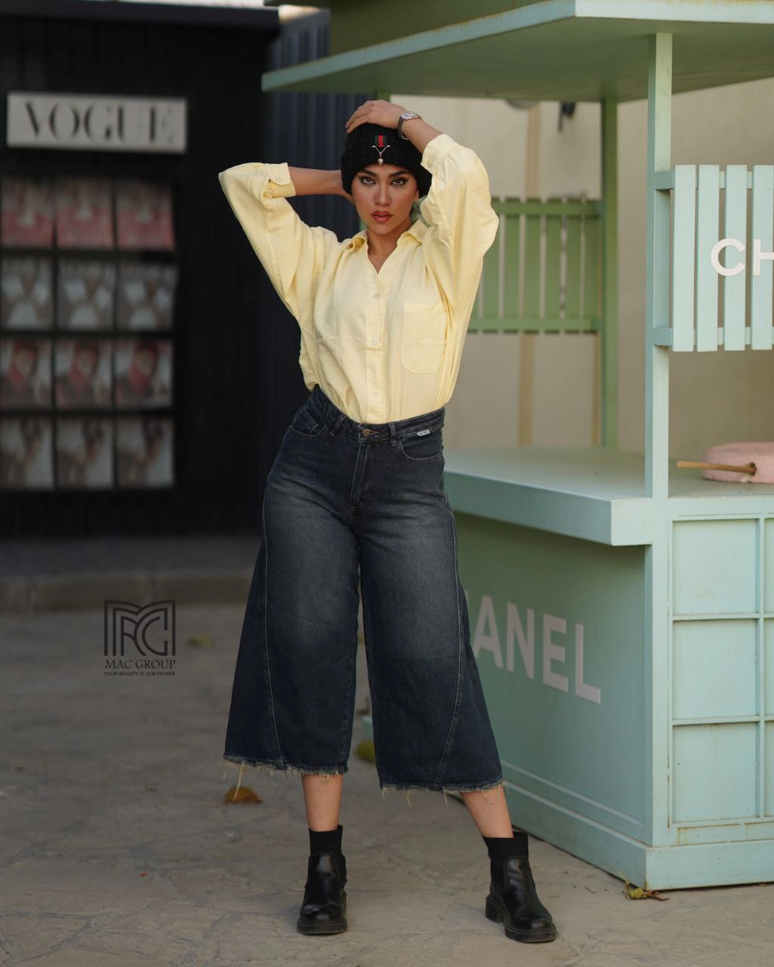 شلوار جین شافل زنانه قد 90 کمر ساده OldSchol