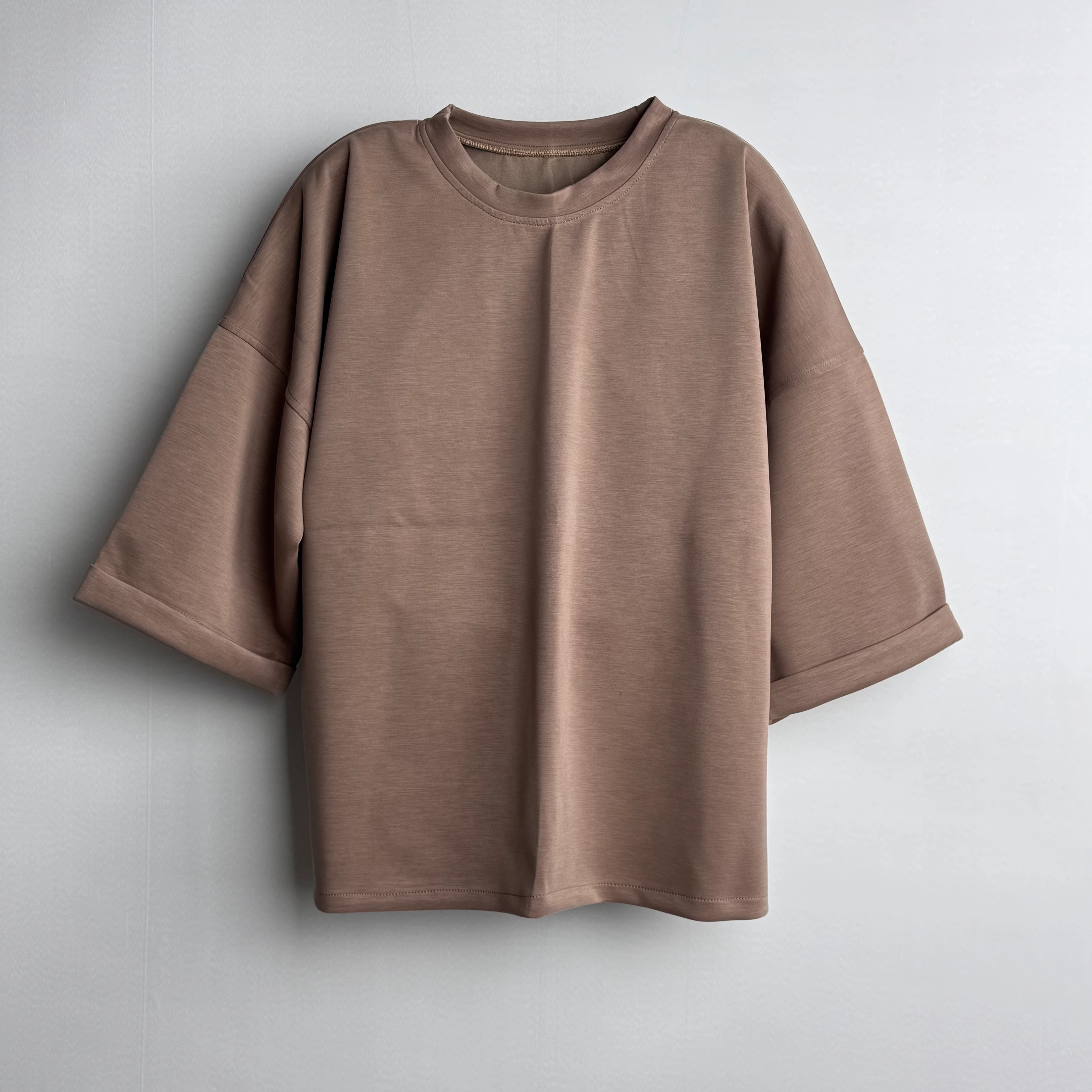 تیشرت زنانه اویشو Oysho ساده نسکافه ای 