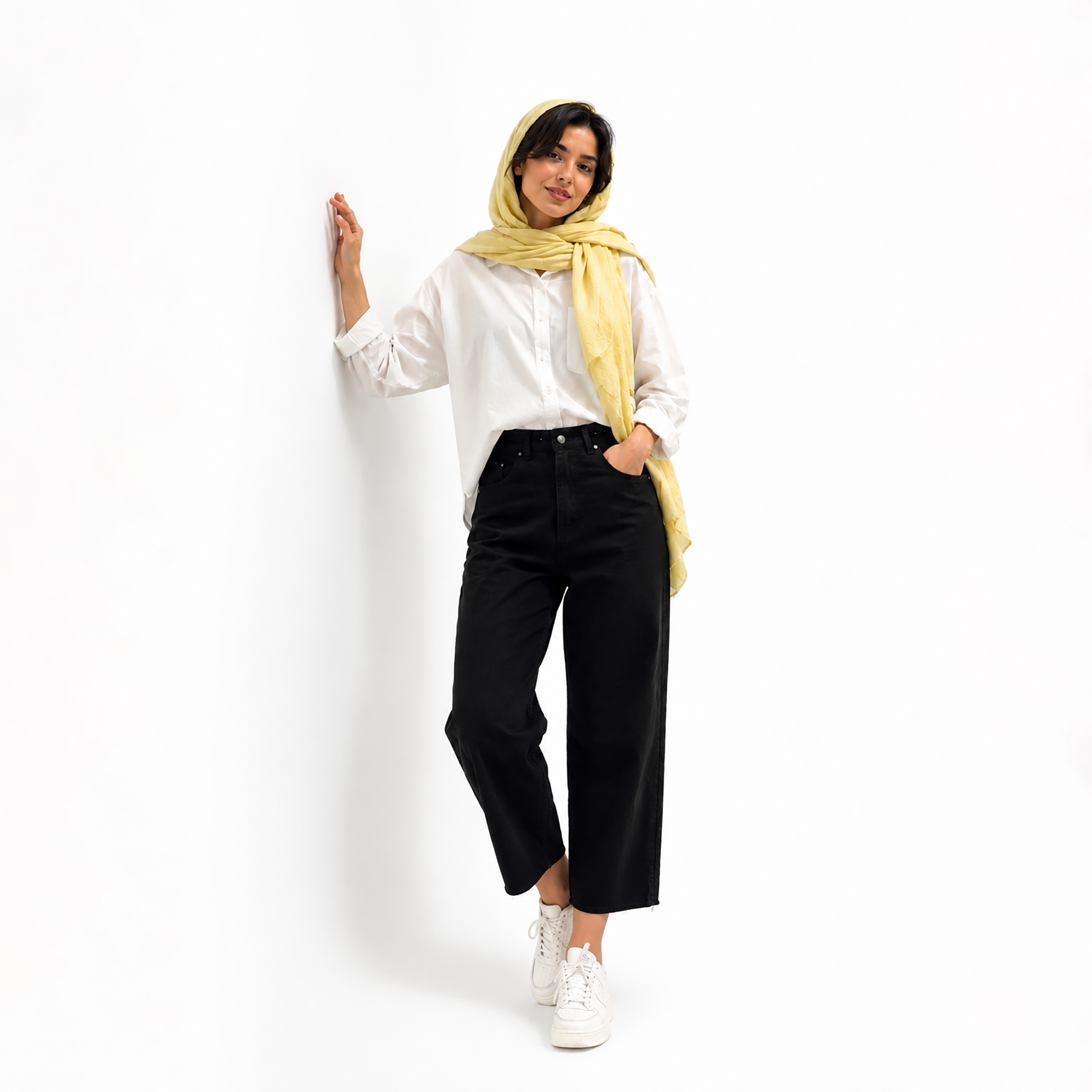 شلوار کتان واید استریت زنانه