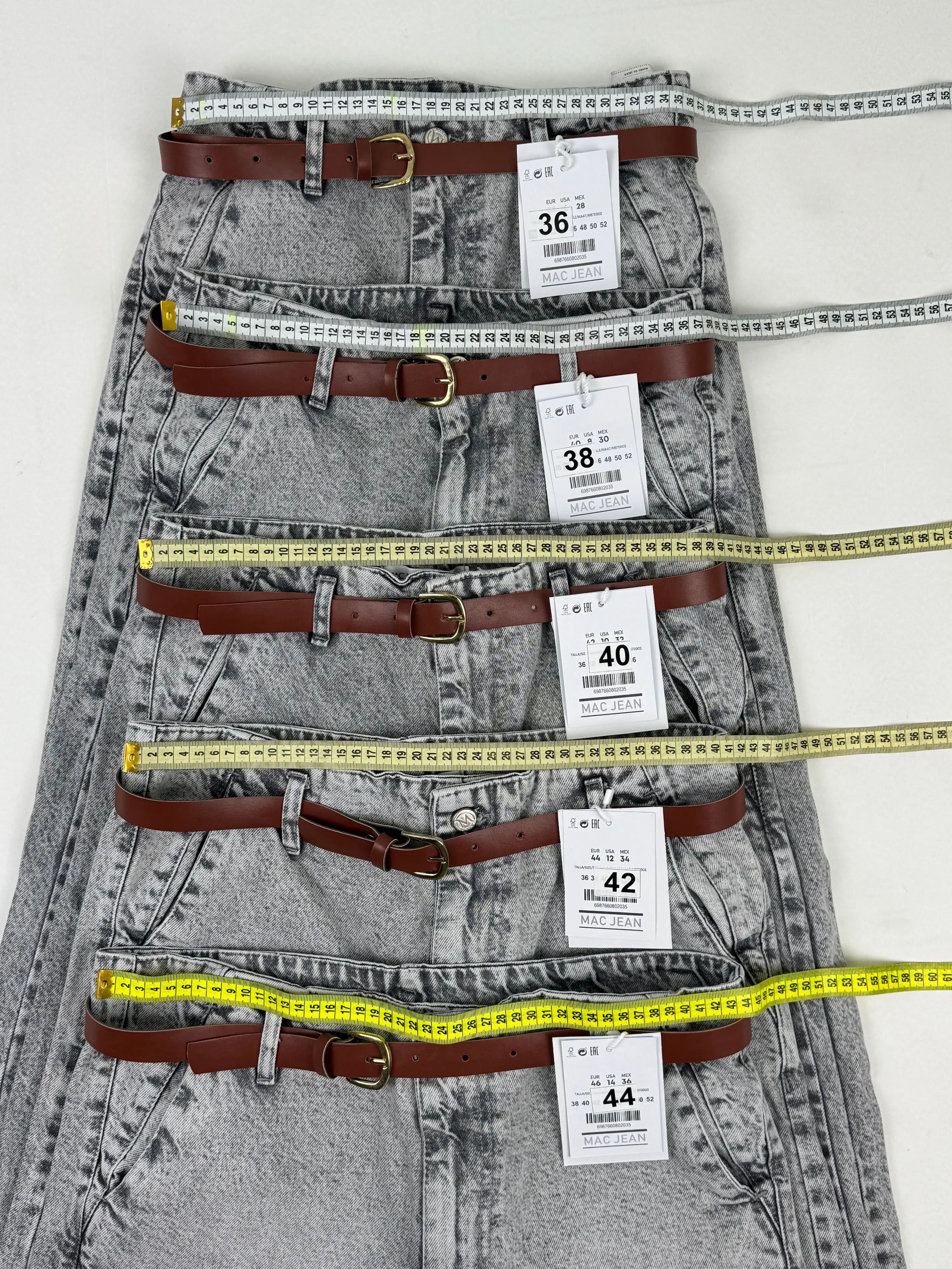 شلوار جین واید لگ قد 90 کمربندار