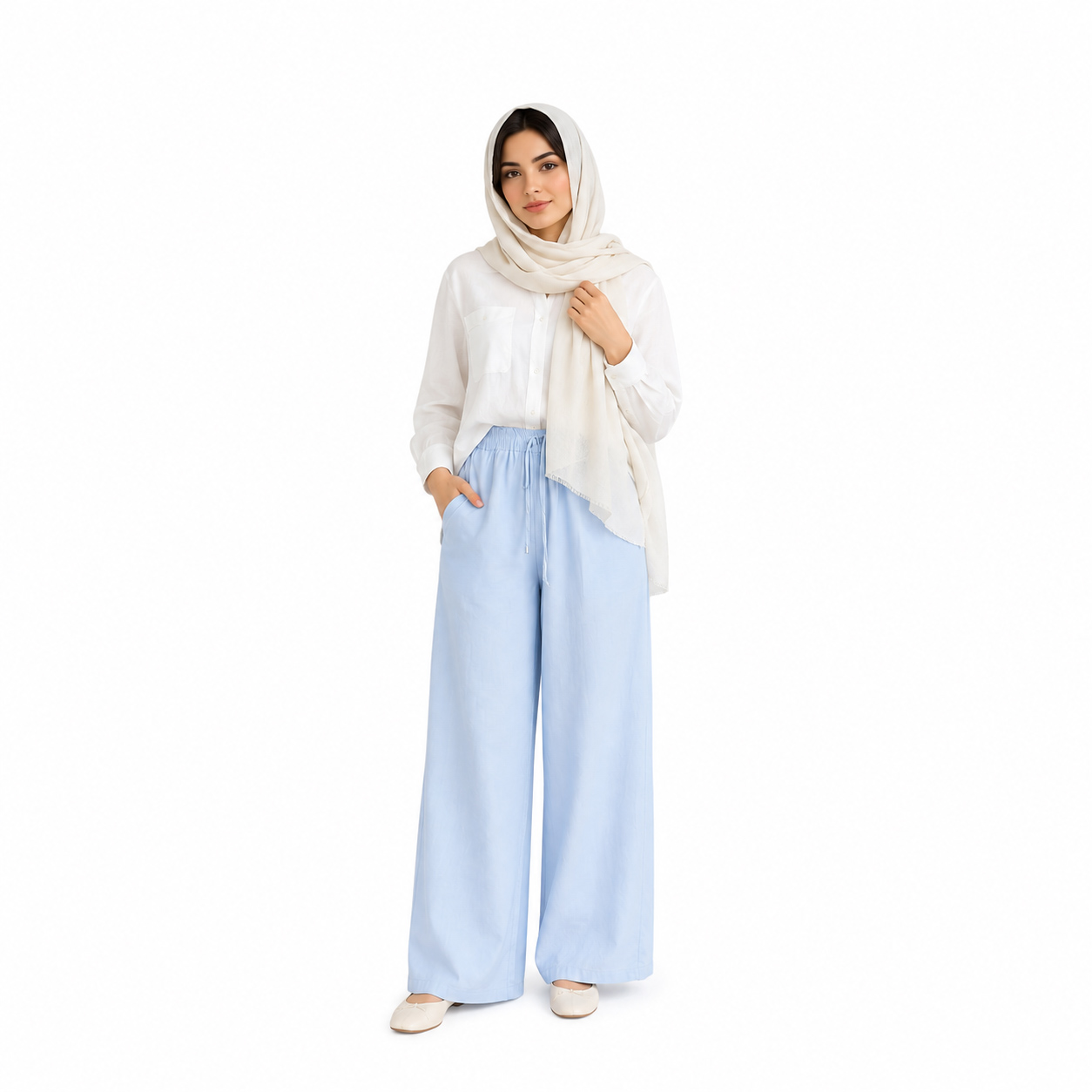 شلوار لیننLazy فول بگ زنانه