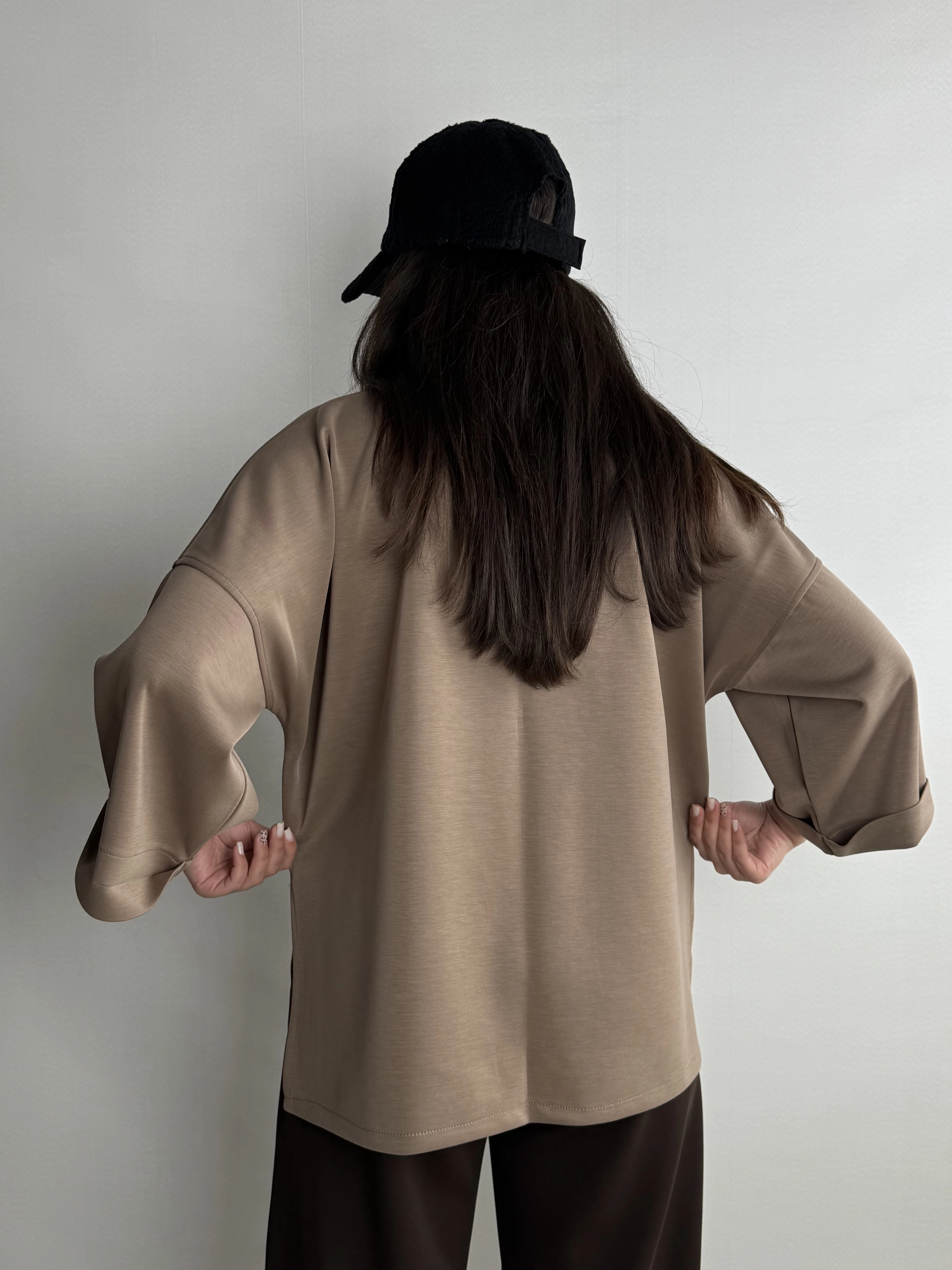 تیشرت زنانه اویشو Oysho ساده نسکافه ای 