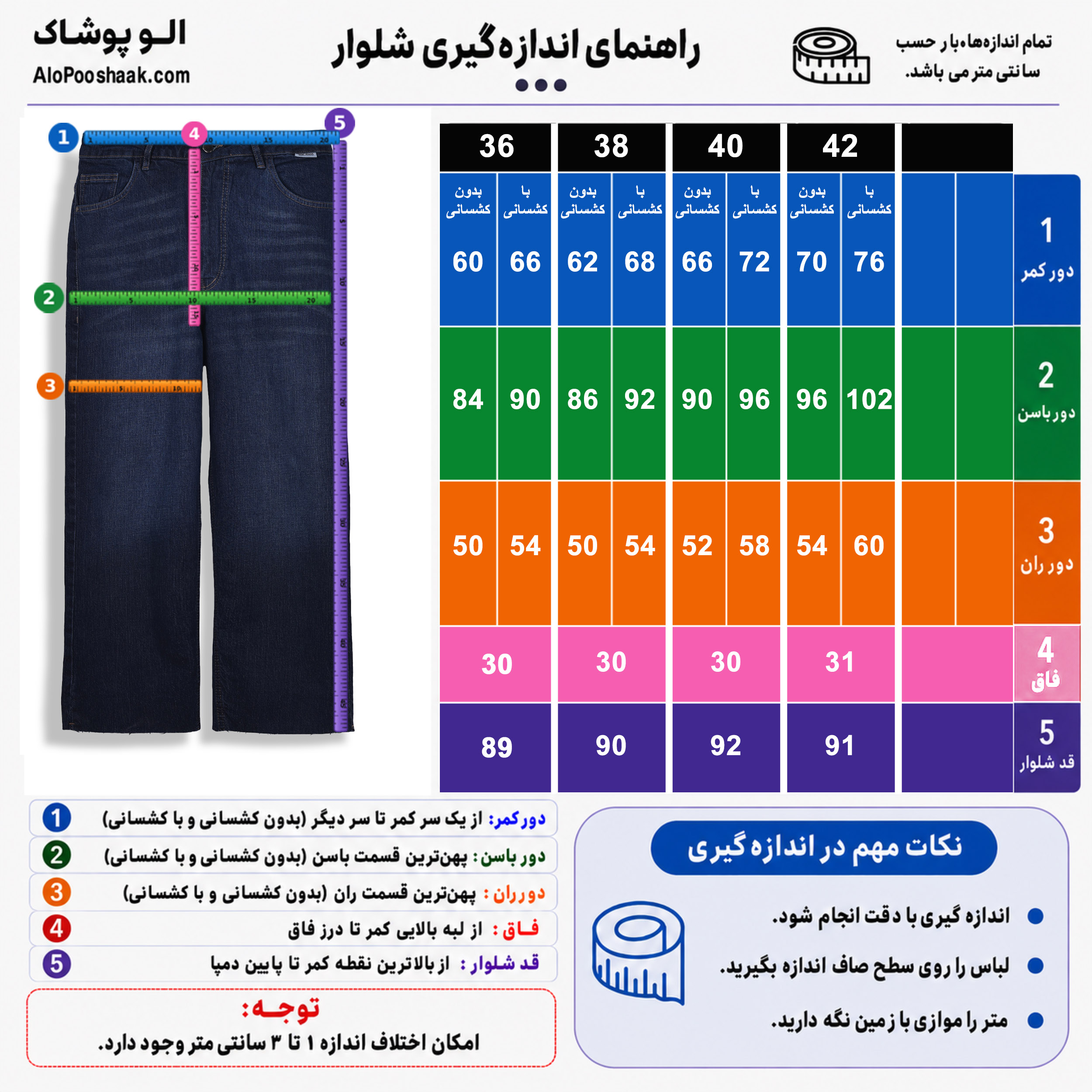 شلوار جین واید استریت قد 90 دمپاکات زنانه