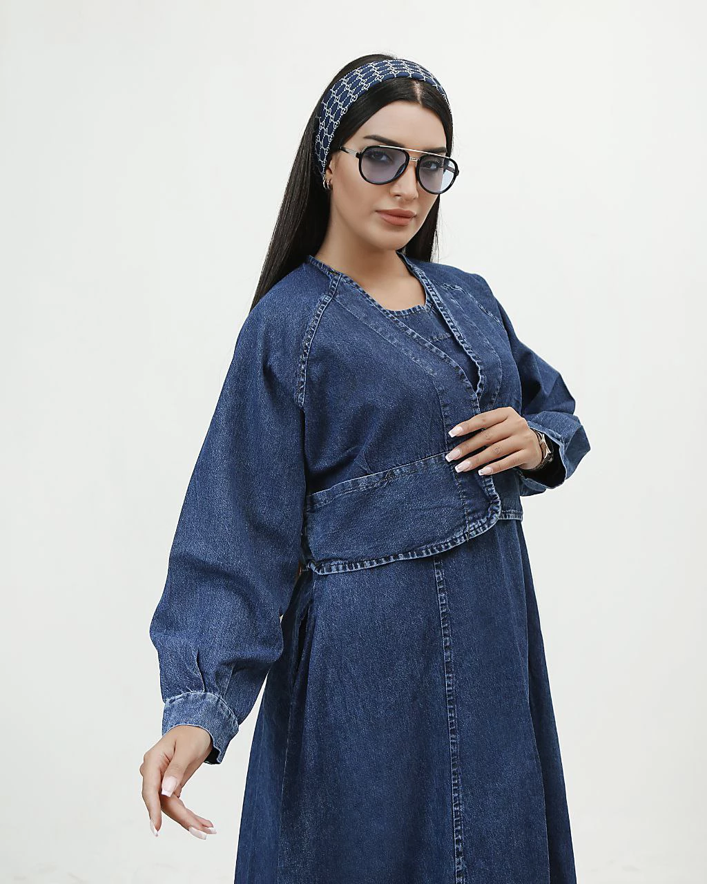 سارافون ساحلی زنانه کت دار سورمه ای  