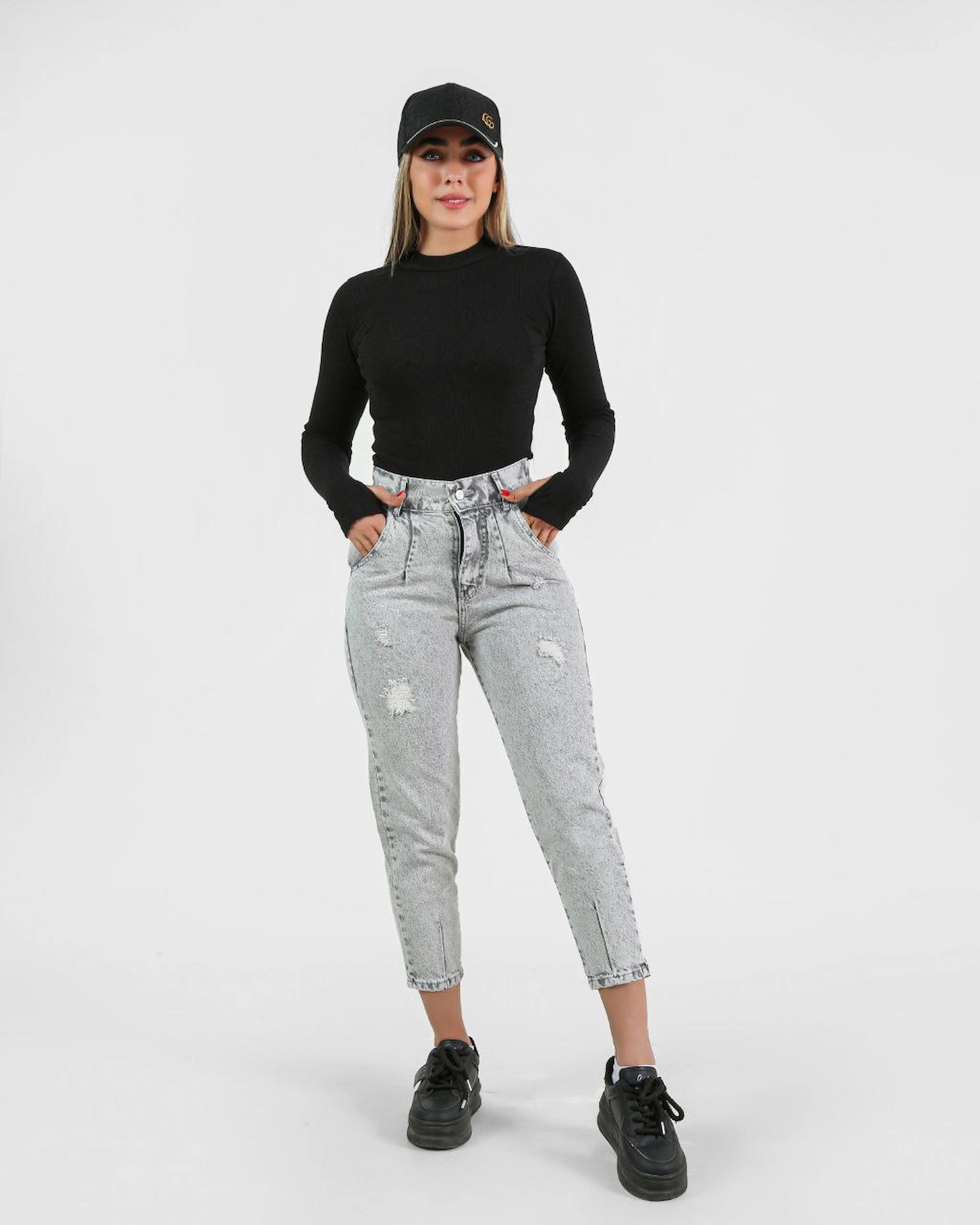 شلوار جین مام زنانه قد90 کمرساده 