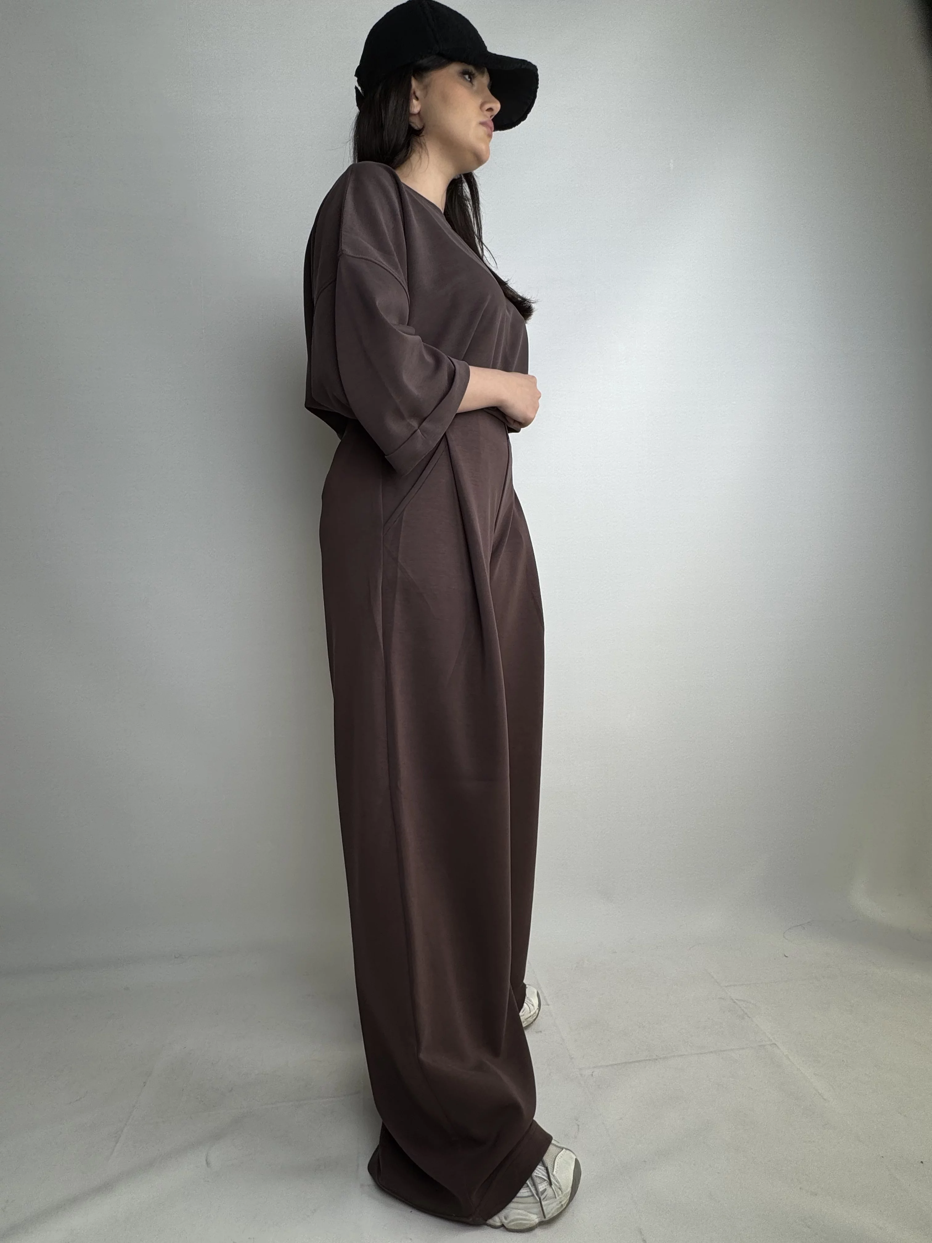 شلوار اویشو بگ زنانه شکلاتی