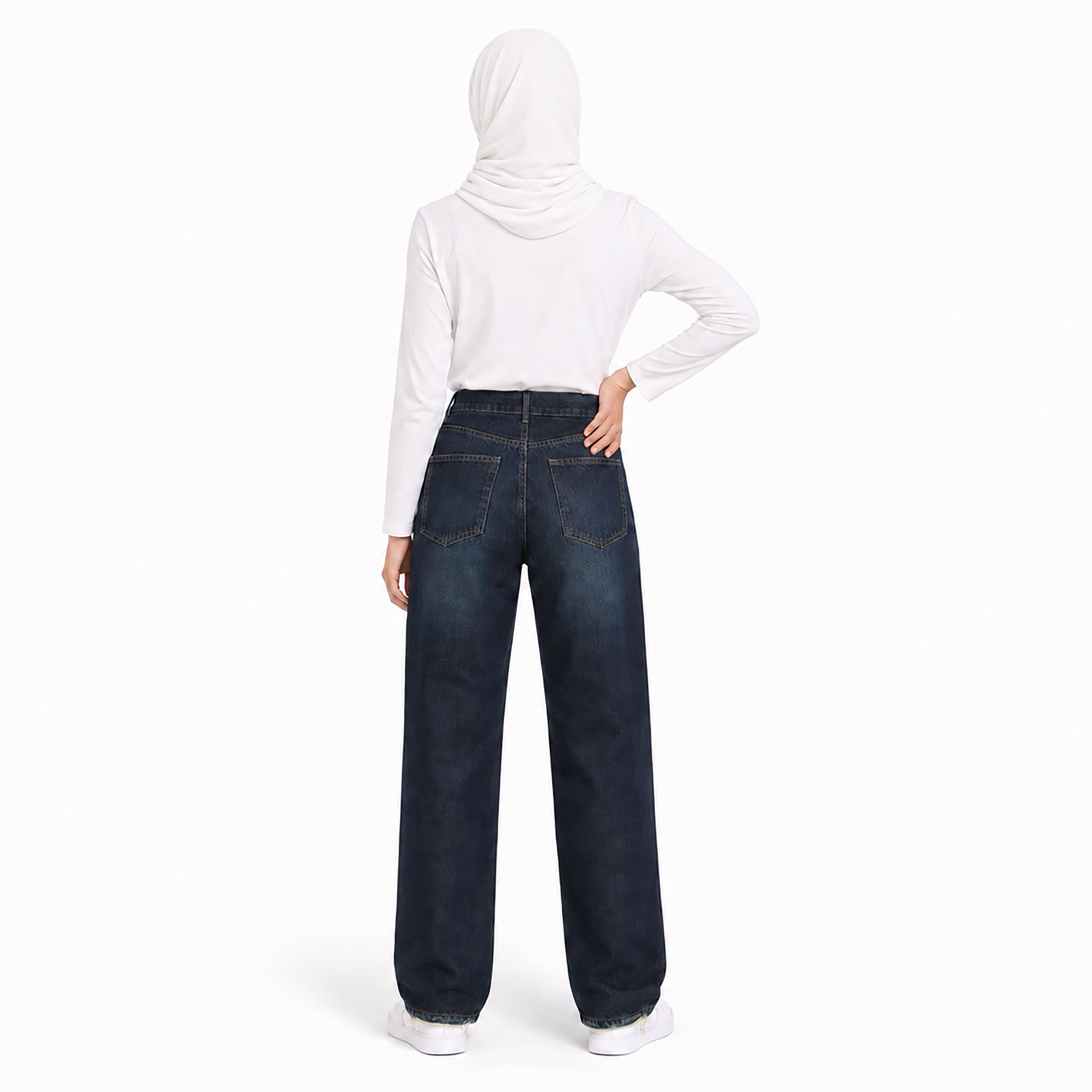 شلوار جین نیم بگ زنانه