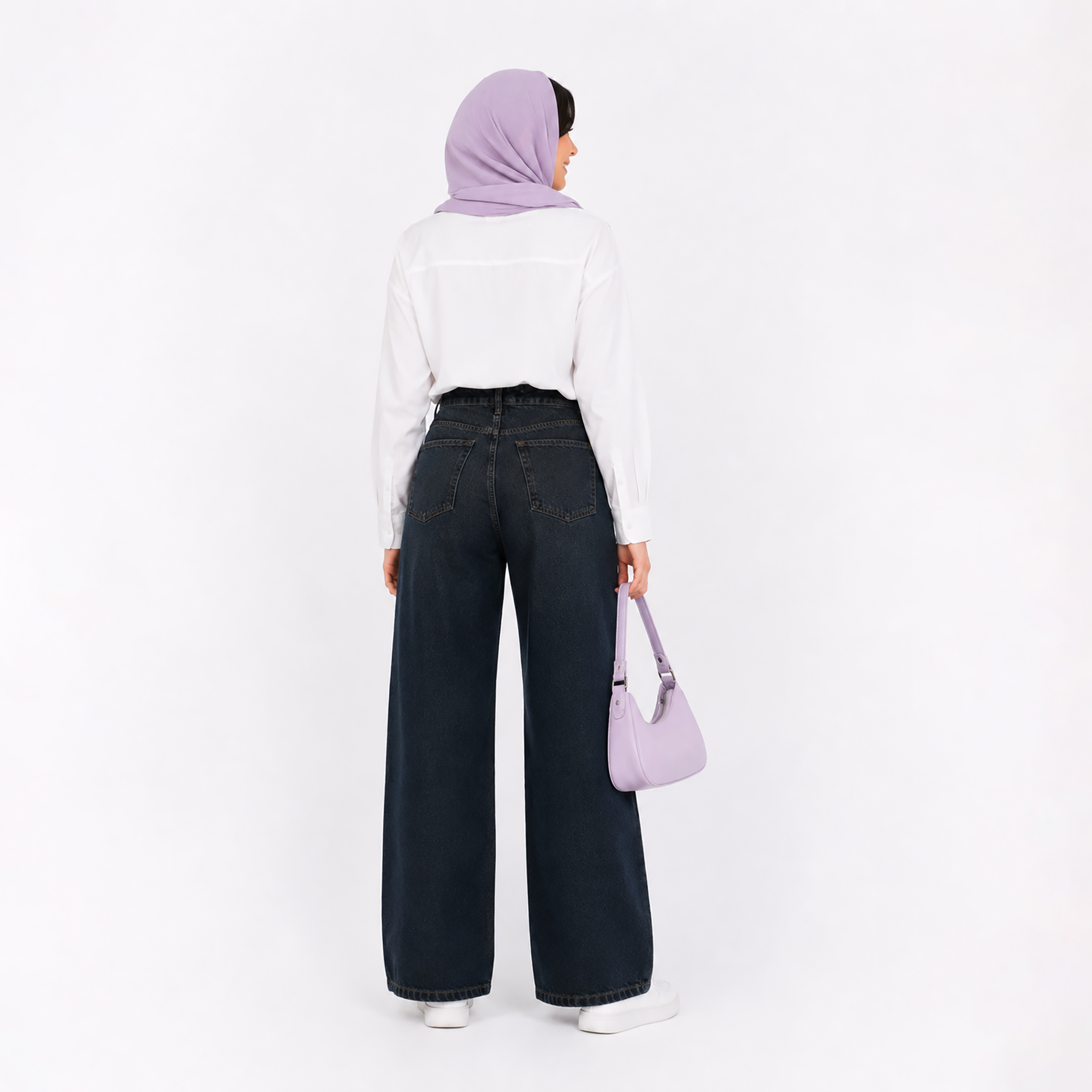شلوار جین نیم بگ زنانه
