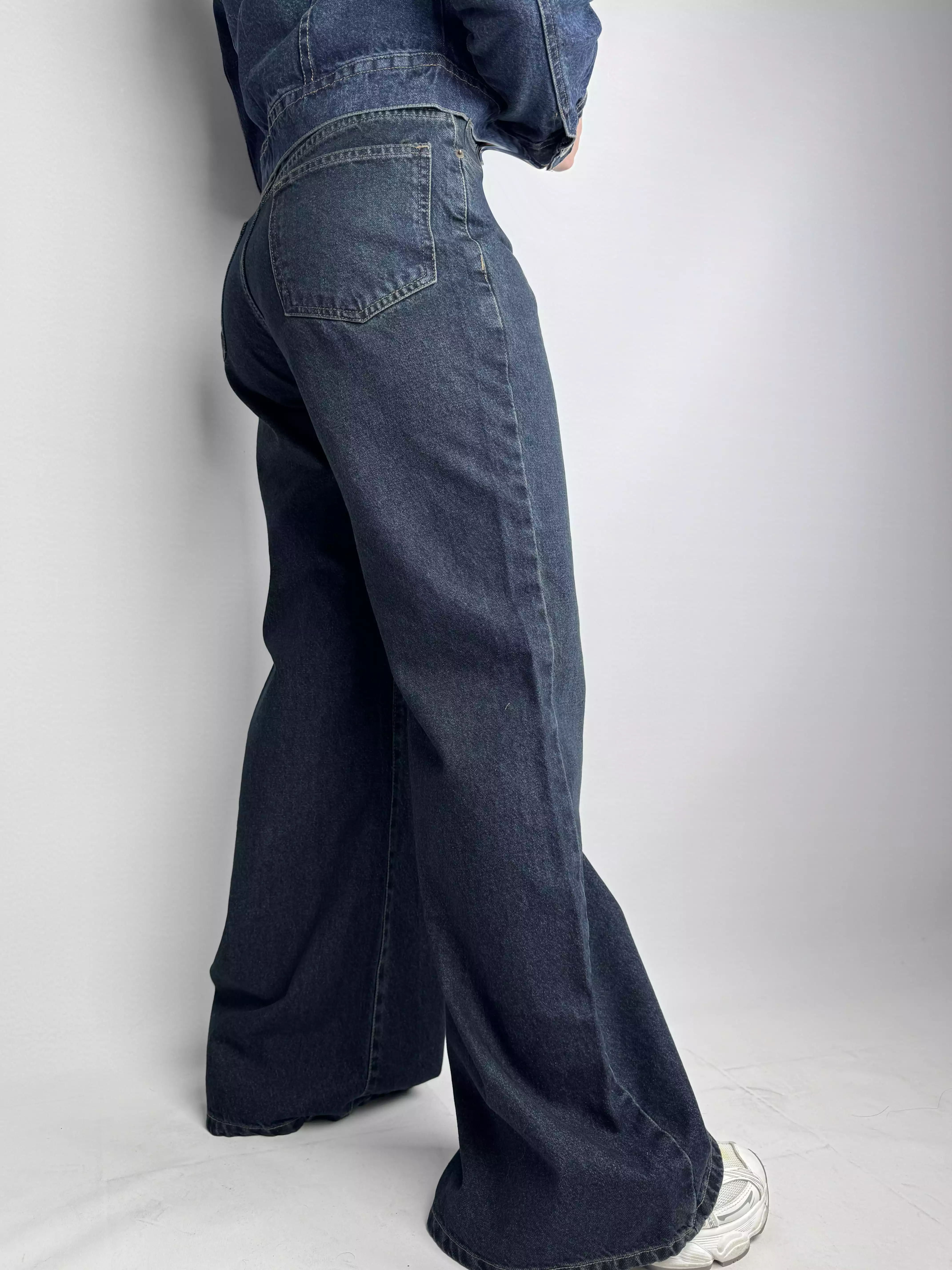 شلوار جین فلر بگ زنانه کمر ساده 