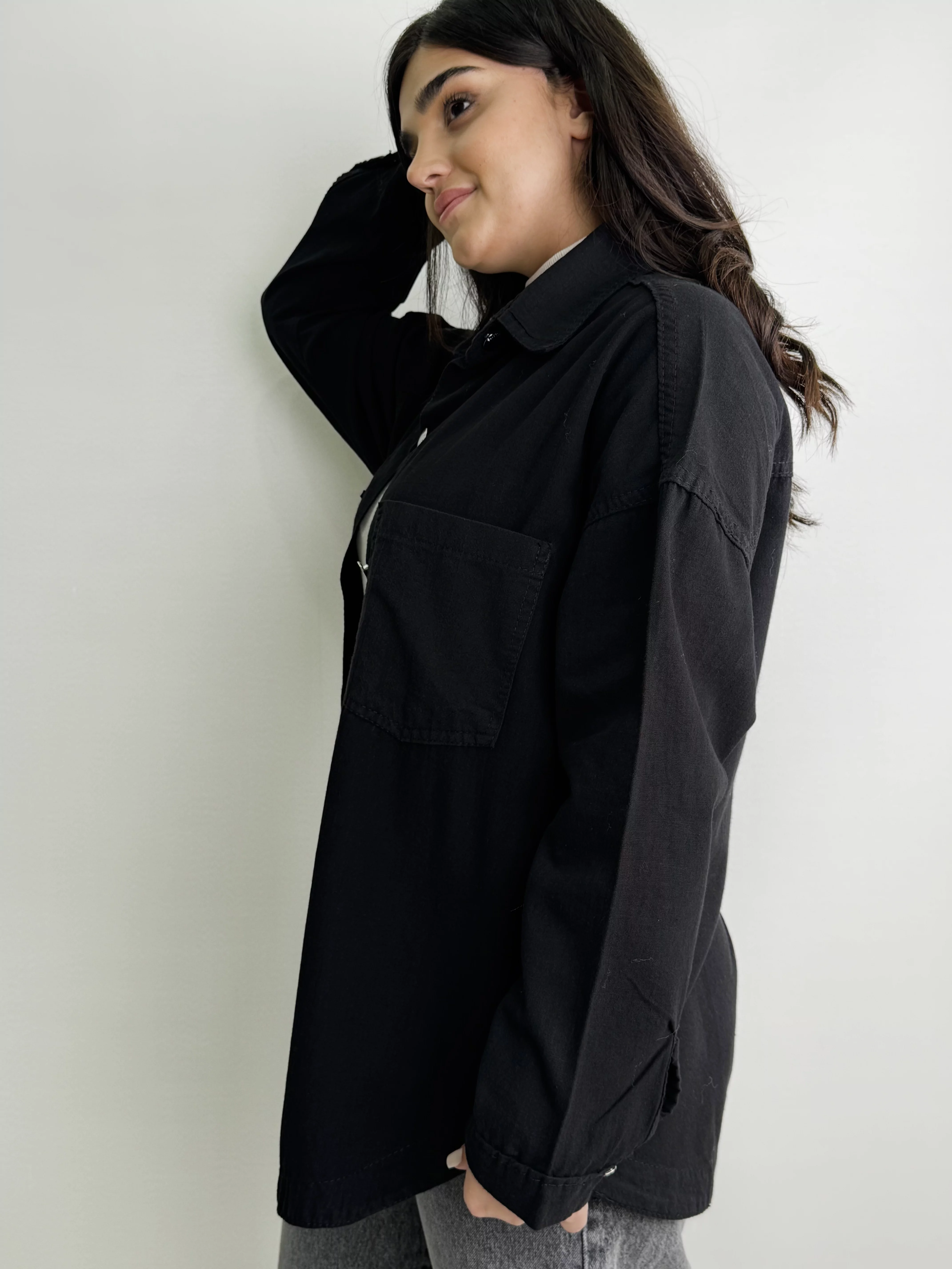 شومیز لینن مشکی