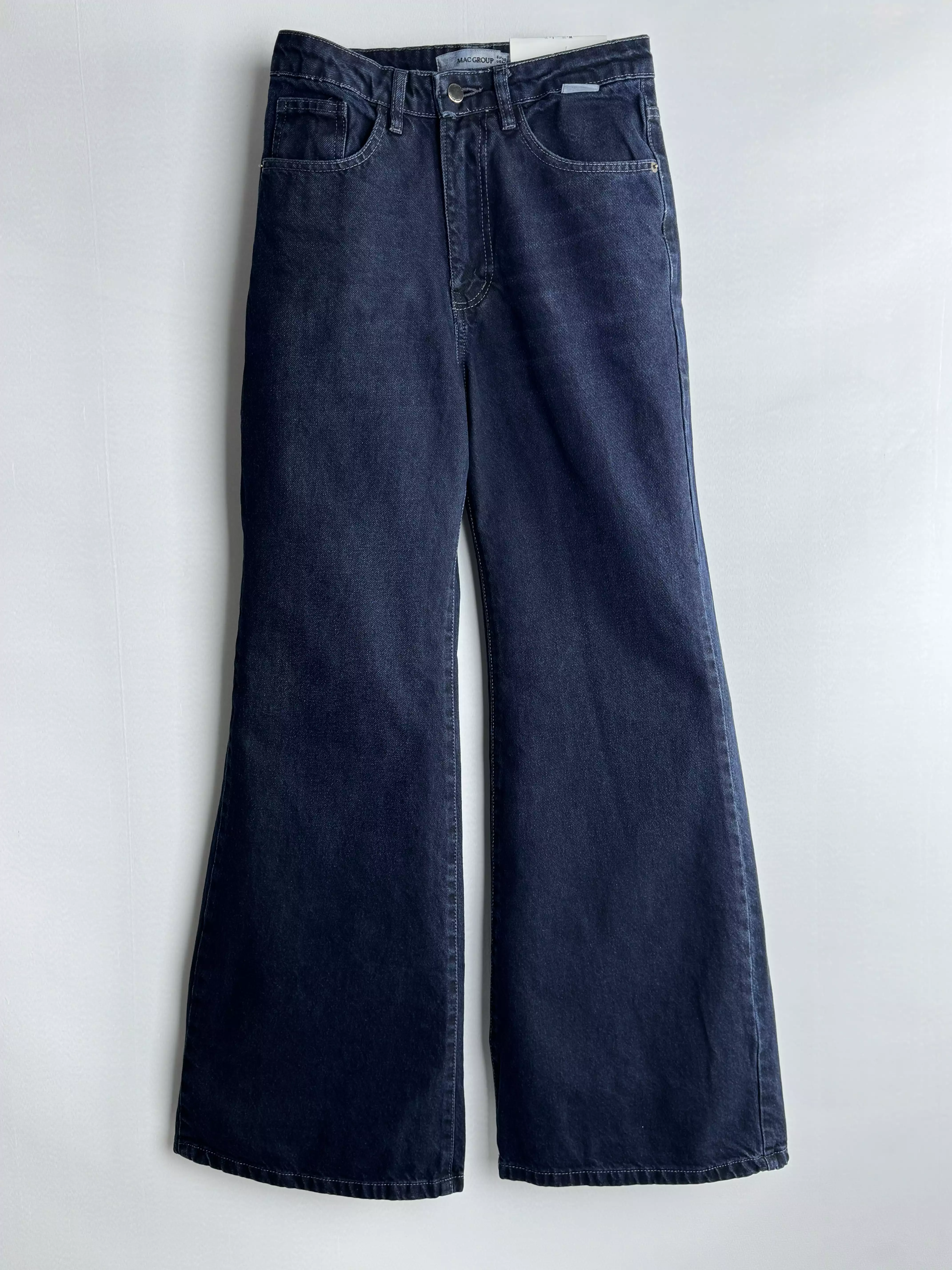 شلوار جین فلر بگ زنانه کمر ساده بلو بلک