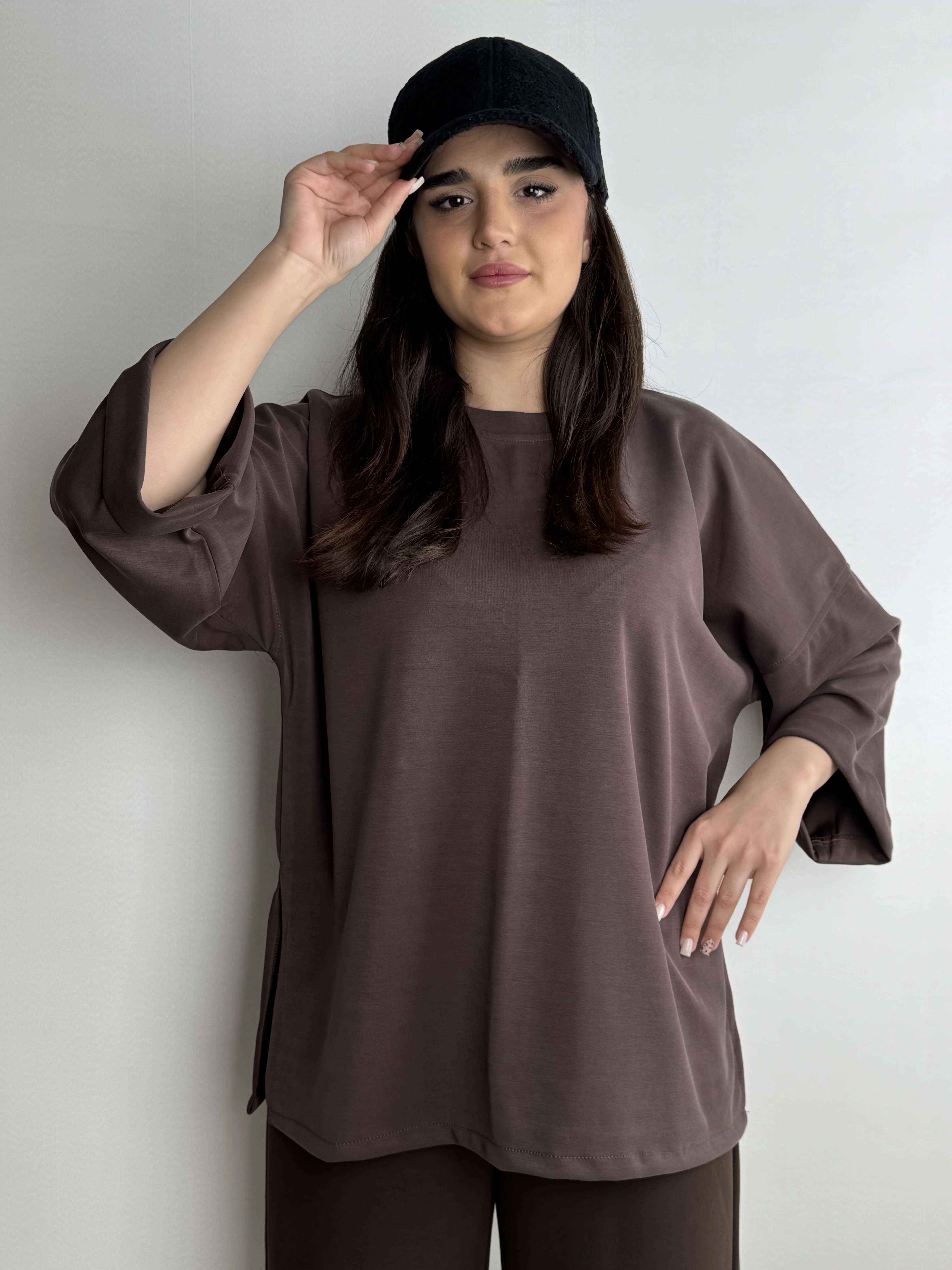 تیشرت زنانه اویشو Oysho شکلاتی