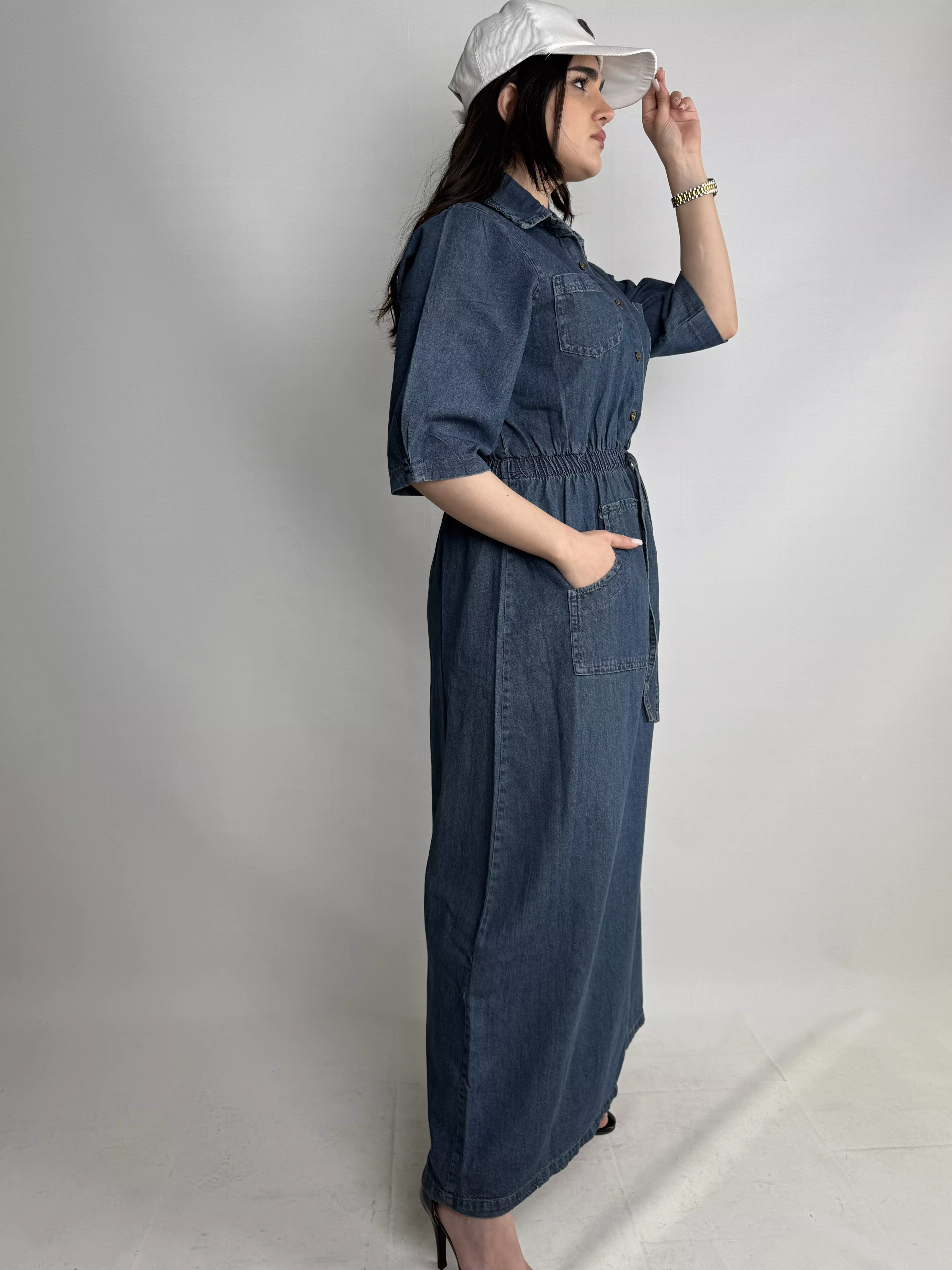 پیراهن ساحلی جین زنانه اولداسکول 