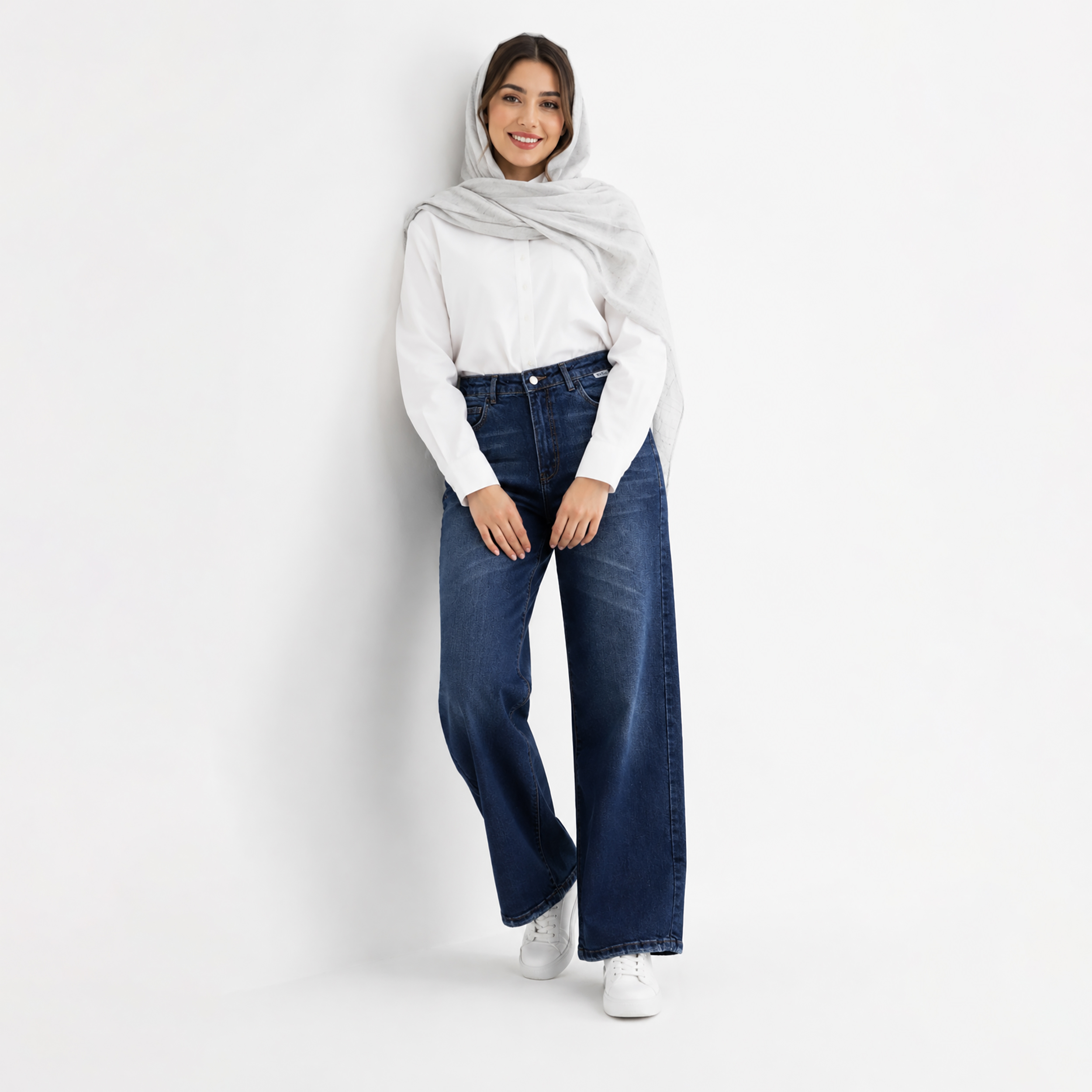شلوار جین نیم بگ زنانه