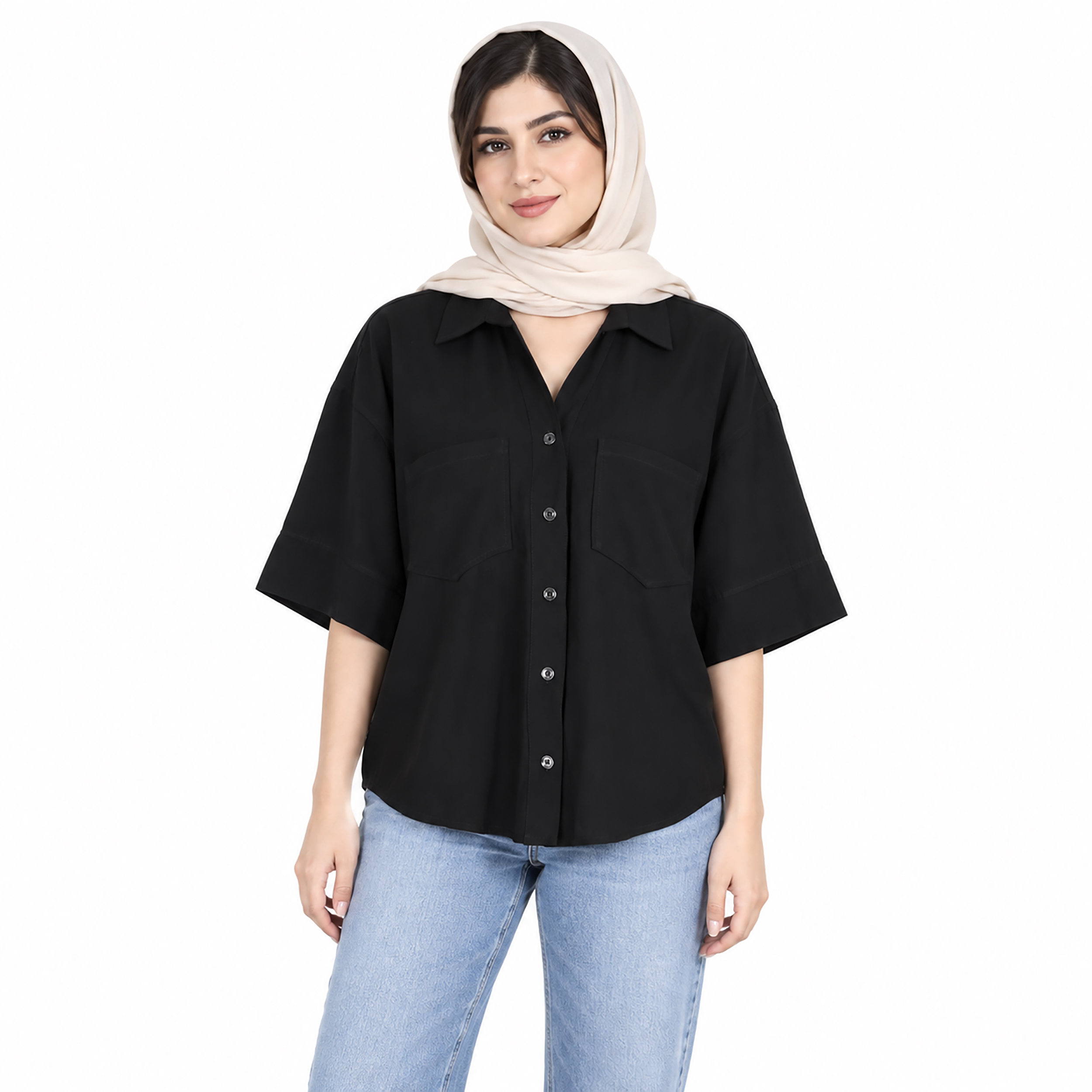 شومیز مدال آستین سه ربع زنانه 